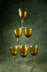 Mid-Century Modern Ombre Wine Glasses Set